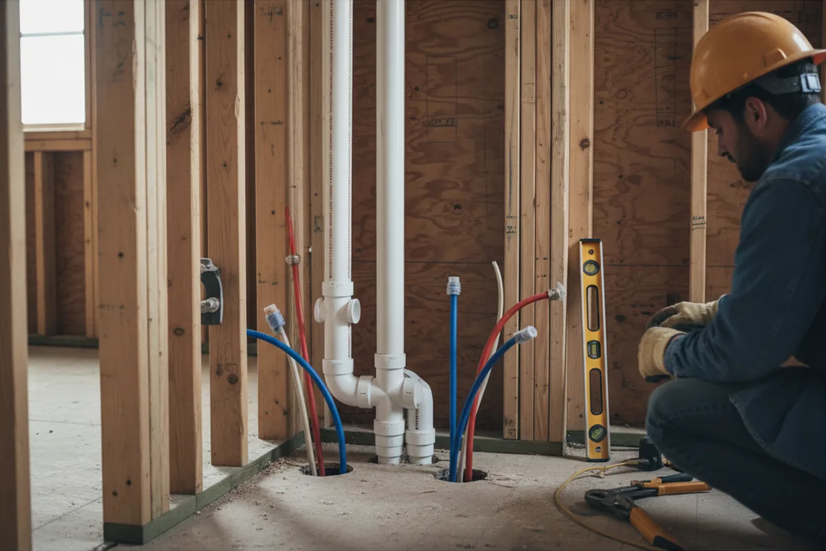 Drain and supply rough-in during Leak Detection in Palo Pinto